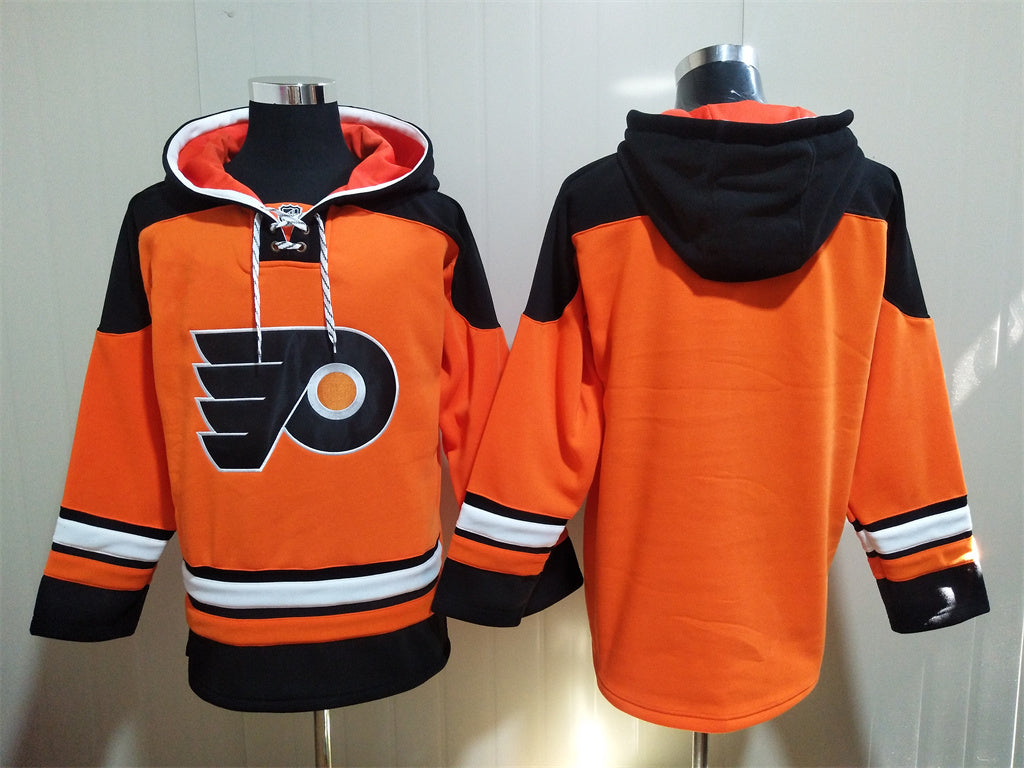 Men's Matvei Michkov Philadelphia Flyers Orange Jersey Ageless Must-Have Lace-Up Pullover Hoodie