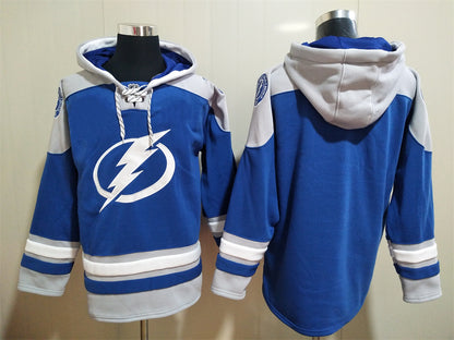Men's Steven Stamkos Tampa Bay Lightning Blue Jersey Ageless Must-Have Lace-Up Pullover Hoodie