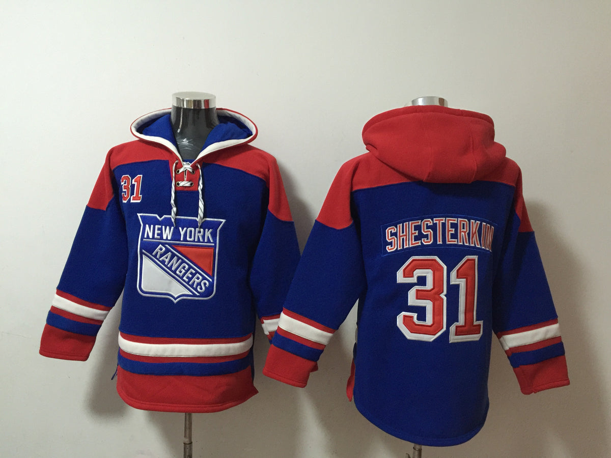 Men's Mika Zibanejad New York Rangers Royal Alternate Jersey Ageless Must-Have Lace-Up Pullover Hoodie