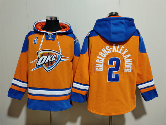 Men's Shai Gilgeous-Alexander Oklahoma City Orange Thunder Ageless Must-Have Lace-Up Pullover Hoodie