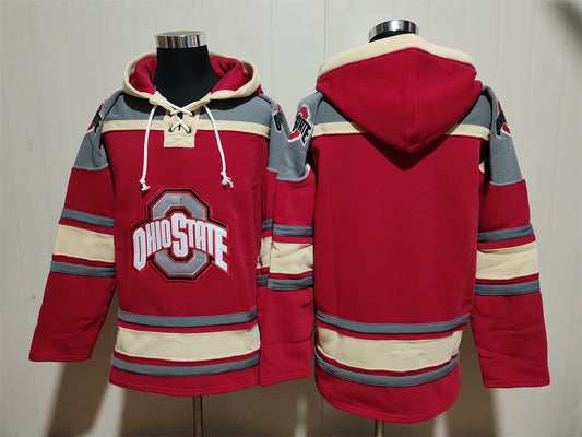 Men's Ohio State Buckeyes Blank Scarlet Pullover Hoodie