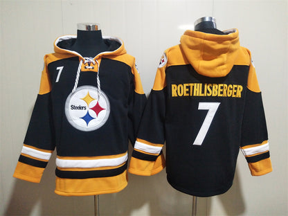 Men's Aaron Rodgers T.J. Watt Pittsburgh Steelers Black Ageless Must-Have Lace-Up Pullover Hoodie