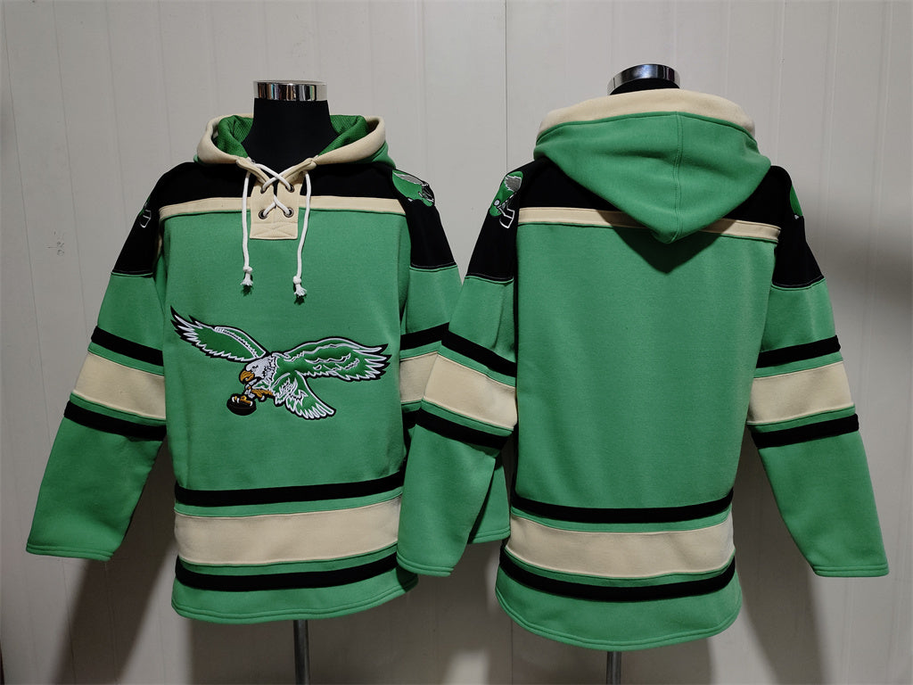 Men's Jalen Hurts Philadelphia Eagles Kelly Green Ageless Must-Have Lace-Up Pullover Hoodie