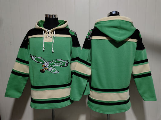 Men's Jalen Hurts Philadelphia Eagles Kelly Green Ageless Must-Have Lace-Up Pullover Hoodie