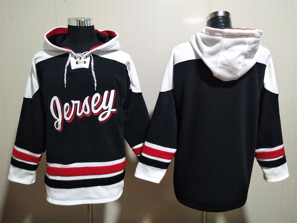 Men's Nico Hischier New Jersey Devils Alternate Black Jersey Ageless Must-Have Lace-Up Pullover Hoodie