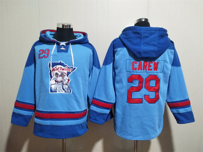 Men's Byron Buxton Minnesota Twins Light Blue Jersey Ageless Must-Have Lace-Up Pullover Hoodie