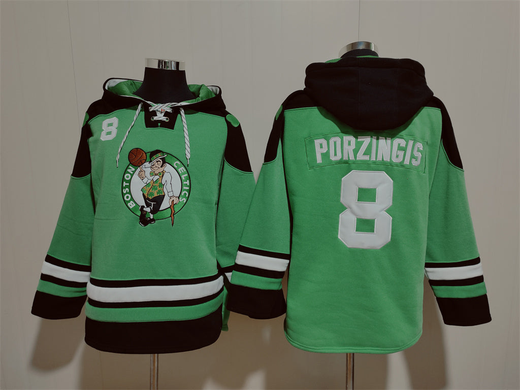 Men's Jayson Larry Bird Tatum Boston Celtics Blank Green Pullover Hoodie
