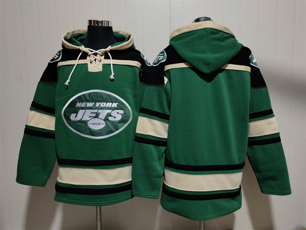 Men's Garrett Wilson New York Jets Legacy Green Ageless Must-Have Lace-Up Pullover Hoodie