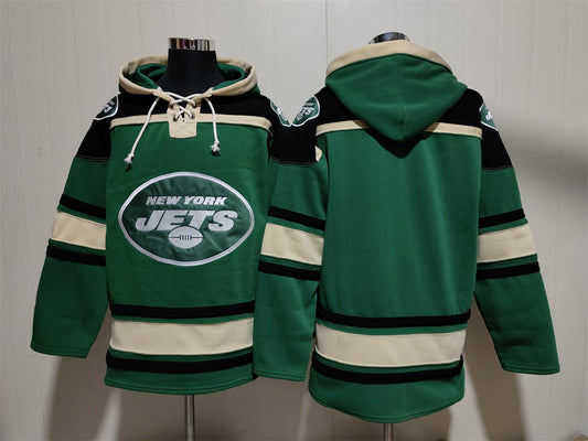 Men's Garrett Wilson New York Jets Legacy Green Ageless Must-Have Lace-Up Pullover Hoodie