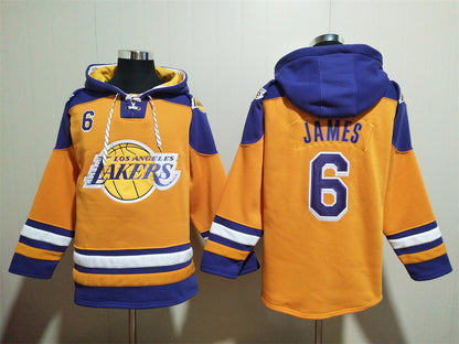 Men's Magic Johnson Los Angeles Lakers Blank Gold Pullover Hoodie