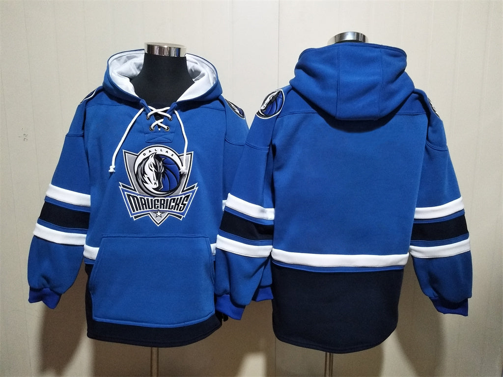 Men's Cooper Flagg Dallas Mavericks Blank Blue Black Pullover Hoodie