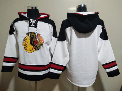 Men's Patrick Kane Chicago Blackhawks White Jersey Ageless Must-Have Lace-Up Pullover Hoodie