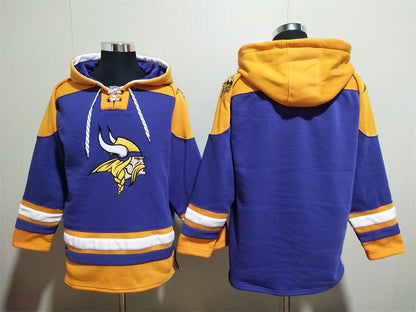 Men's Justin Jefferson Minnesota Vikings Purple Jersey Ageless Must-Have Lace-Up Pullover Hoodie