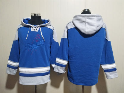Men's Dodgers Royal Jersey Ageless Must-Have Lace-Up Pullover Hoodie
