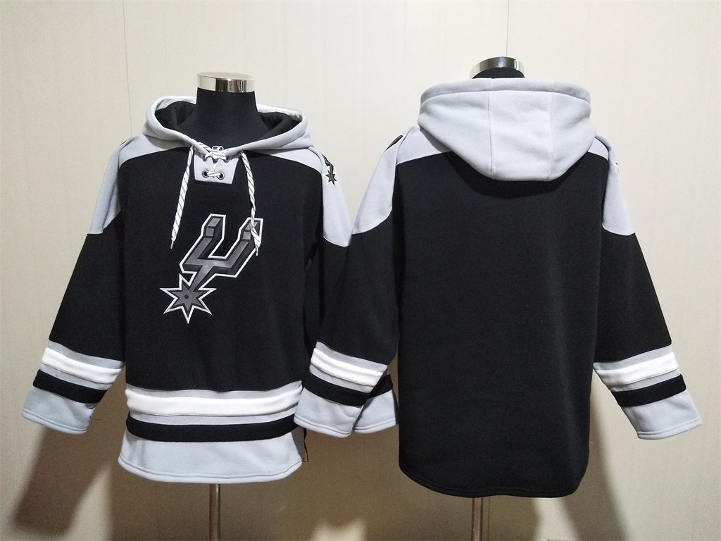 Men's Victor Wembanyama San Antonio Spurs Black Ageless Must-Have Lace-Up Pullover Hoodie
