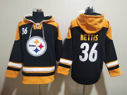 Men's Aaron Rodgers T.J. Watt Pittsburgh Steelers Black Ageless Must-Have Lace-Up Pullover Hoodie