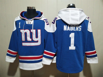 Men's Cam Skattebo New York Giants Royal Jersey Ageless Must-Have Lace-Up Pullover Hoodie