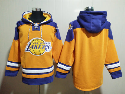 Men's Magic Johnson Los Angeles Lakers Blank Gold Pullover Hoodie