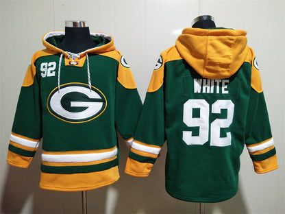 Men's Reggie White Jordan Love Green Bay Packers Green Ageless Must-Have Lace-Up Pullover Hoodie