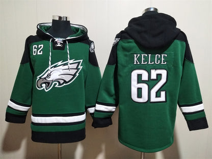 Men's Saquon Barkley Jalen Hurts Philadelphia Eagles Midnight Green Ageless Must-Have Lace-Up Pullover Hoodie