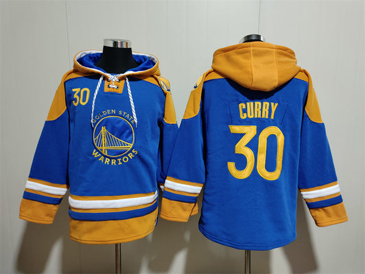 Men's Stephen Curry Golden State Warriors Royal Ageless Must-Have Lace-Up Pullover Hoodie