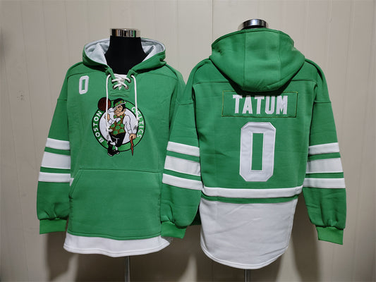 Custom Name Number Men's Jayson Tatum Boston Celtics Blank Green Pullover Hoodie