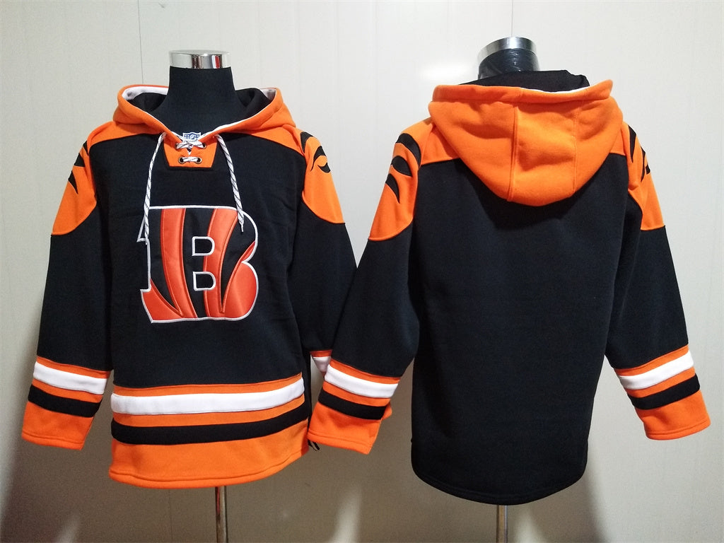 Men's Joe Burrow Cincinnati Bengals Jersey Ageless Must-Have Lace-Up Pullover Hoodie