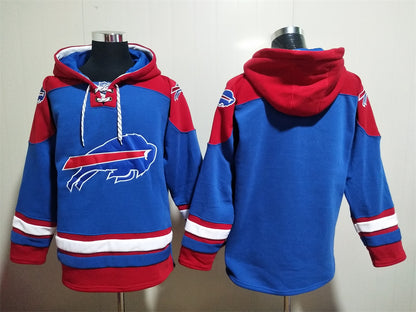 Men's Dawson Knox Josh Allen Buffalo Bills Royal Jersey Ageless Must-Have Lace-Up Pullover Hoodie