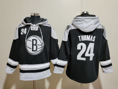 Men's Brooklyn Nets Mikal Bridges Black Ageless Must-Have Lace-Up Pullover Hoodie