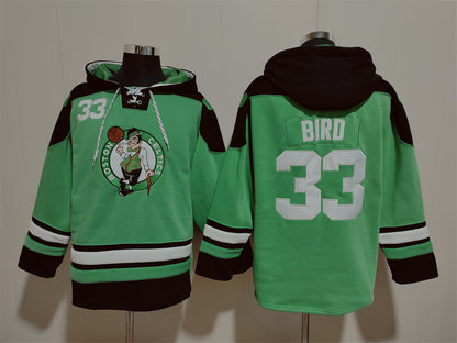 Men's Jayson Larry Bird Tatum Boston Celtics Blank Green Pullover Hoodie