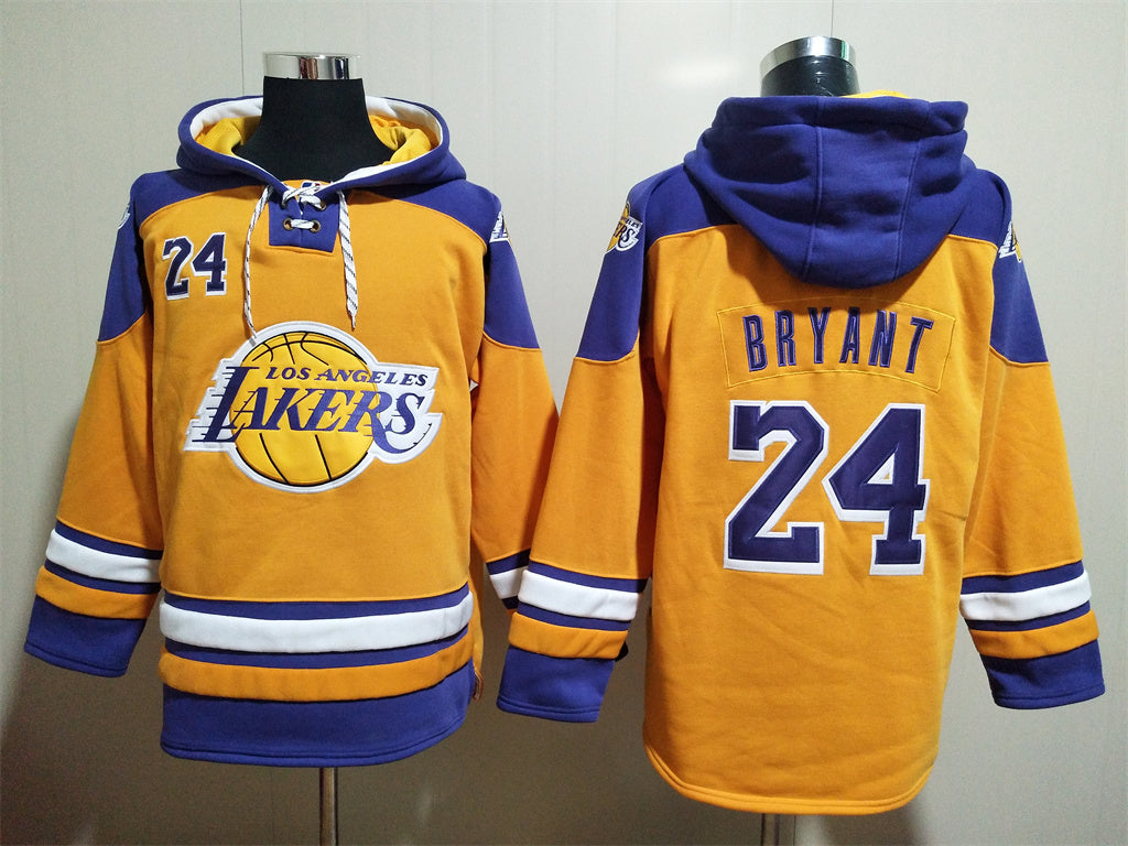 Men's Magic Johnson Los Angeles Lakers Blank Gold Pullover Hoodie