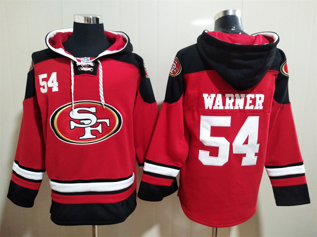 Men's Christian McCaffrey San Francisco 49ers Scarlet Ageless Must-Have Lace-Up Pullover Hoodie