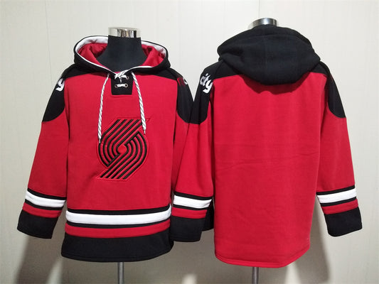 Men's Scoot Henderson Portland Trail Blazers Red Ageless Must-Have Lace-Up Pullover Hoodie