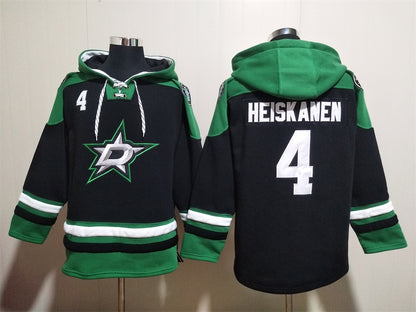 Men's Tyler Seguin Dallas Stars Black Jersey Ageless Must-Have Lace-Up Pullover Hoodie