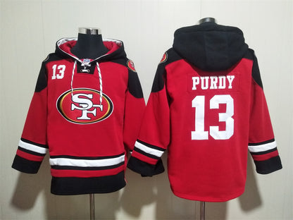 Men's Christian McCaffrey San Francisco 49ers Scarlet Ageless Must-Have Lace-Up Pullover Hoodie