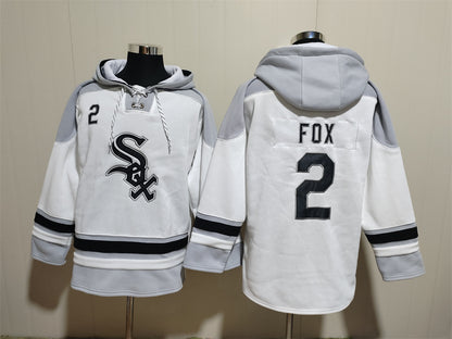 Men's Frank Thomas Chicago White Sox White Jersey Ageless Must-Have Lace-Up Pullover Hoodie