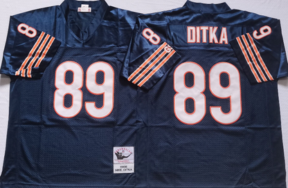 Men's Mike Ditka #89 Chicago Bears White Navy Vintage Stitched Football Jersey