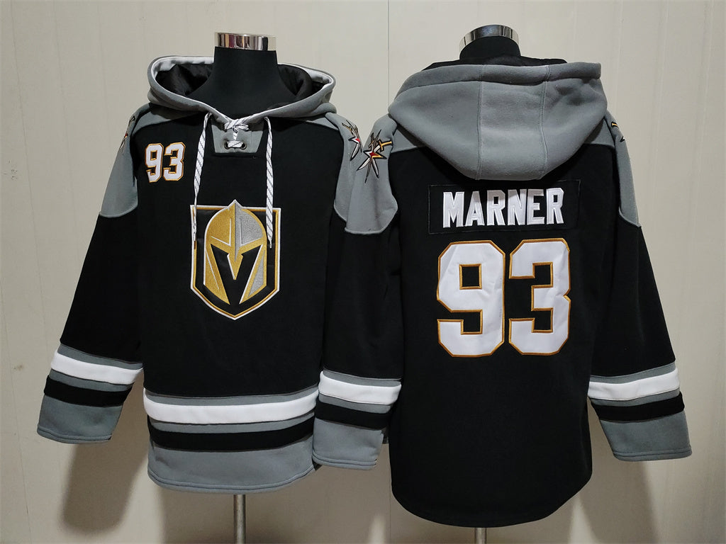 Men's William Karlsson Vegas Golden Knights Black Jersey Ageless Must-Have Lace-Up Pullover Hoodie