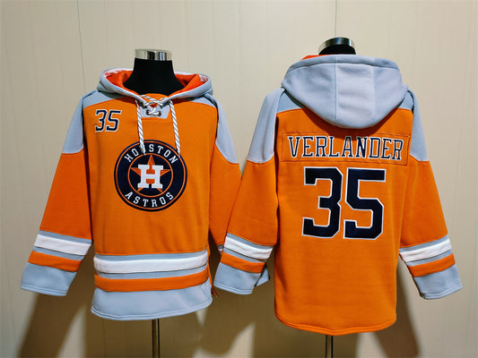 Men's Houston Astros Orange Jersey Ageless Must-Have Lace-Up Pullover Hoodie