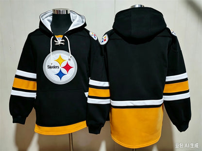 Men's T.J. Watt Pittsburgh Steelers Black Ageless Must-Have Lace-Up Pullover Hoodie