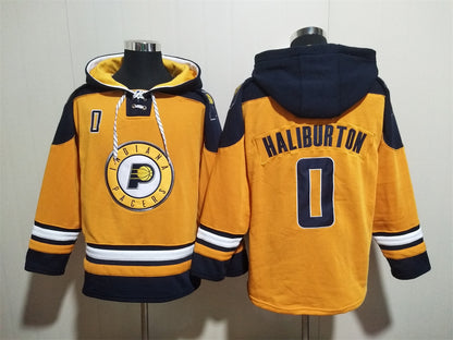 Men's Tyrese Haliburton Indiana Pacers Gold Ageless Must-Have Lace-Up Pullover Hoodie