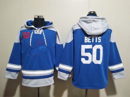 Men's Dodgers Royal Jersey Ageless Must-Have Lace-Up Pullover Hoodie