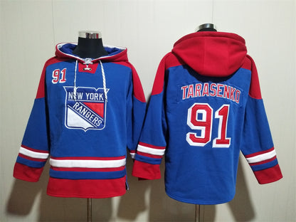 Men's Mika Zibanejad New York Rangers Royal Alternate Jersey Ageless Must-Have Lace-Up Pullover Hoodie