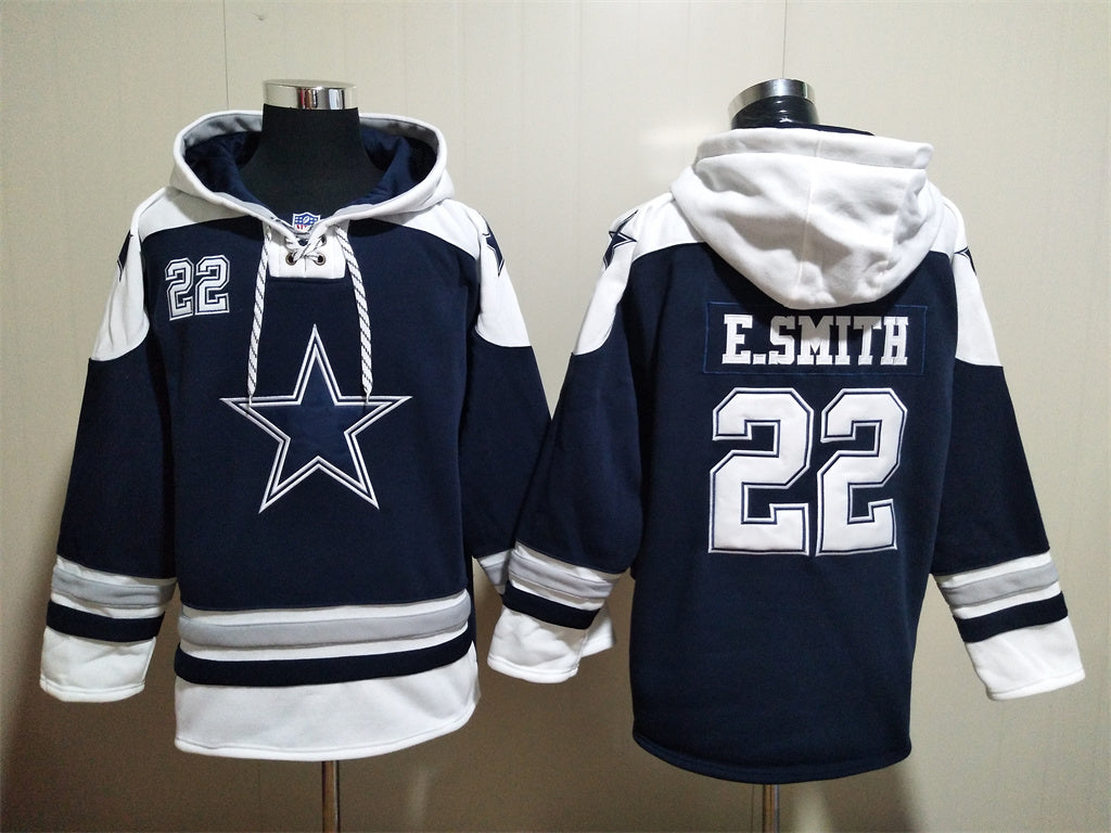 Men's CeeDee Lamb Dak Prescott Dallas Cowboys Navy Ageless Must-Have Lace-Up Pullover Hoodie