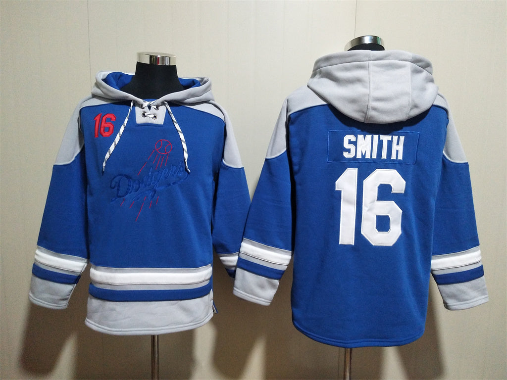 Men's Dodgers Royal Jersey Ageless Must-Have Lace-Up Pullover Hoodie
