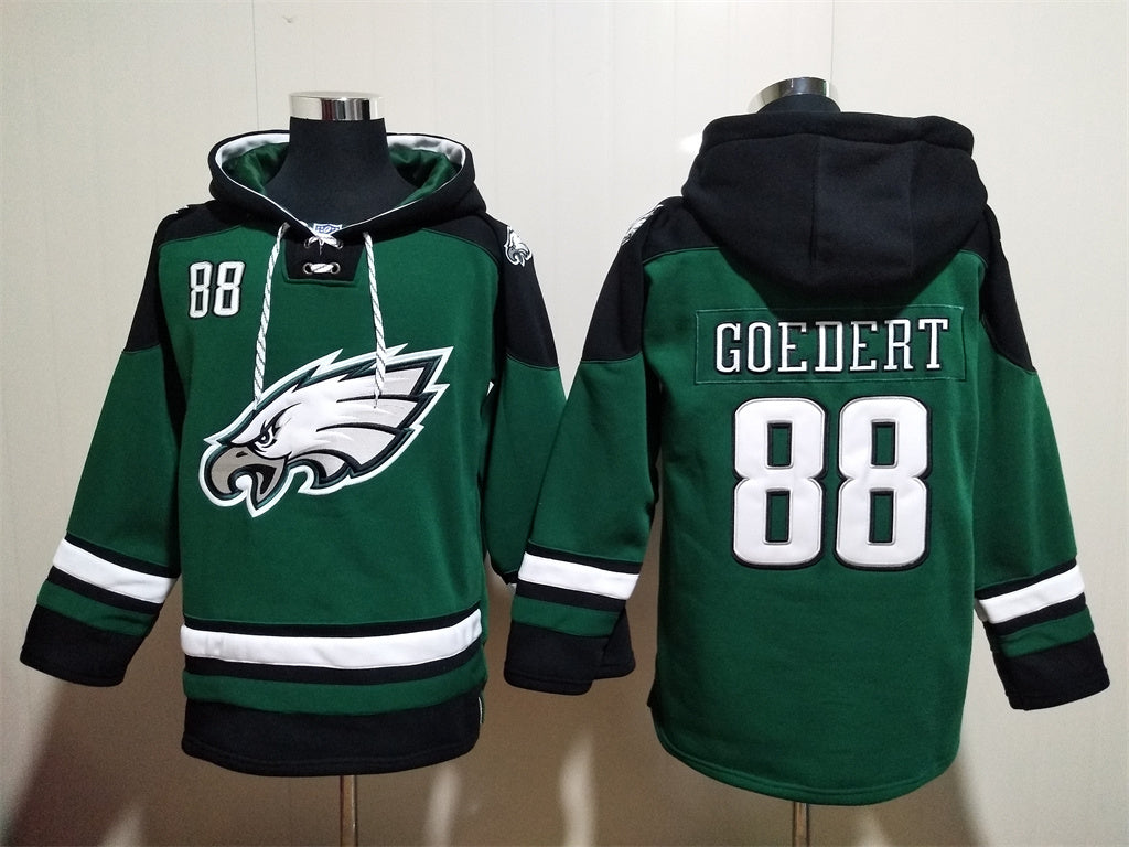 Men's Saquon Barkley Jalen Hurts Philadelphia Eagles Midnight Green Ageless Must-Have Lace-Up Pullover Hoodie