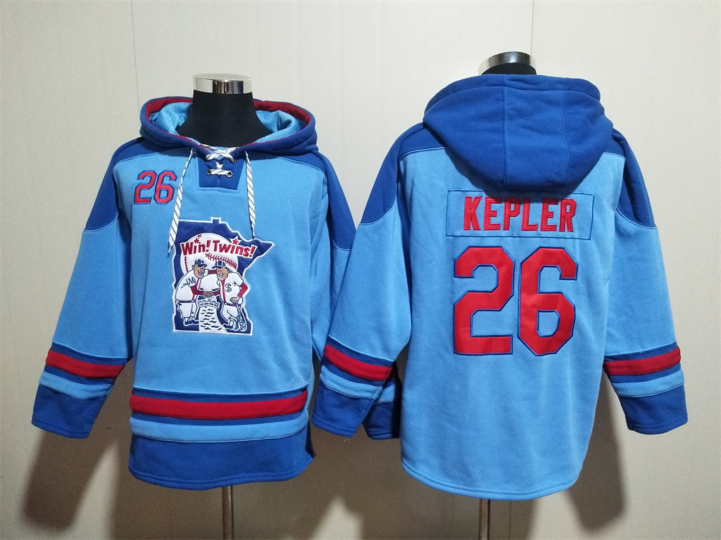 Men's Byron Buxton Minnesota Twins Light Blue Jersey Ageless Must-Have Lace-Up Pullover Hoodie