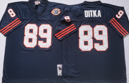 Men's Mike Ditka #89 Chicago Bears White Navy Vintage Stitched Football Jersey