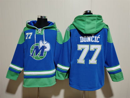 Men's Kyrie Irving Dallas Mavericks Blank Blue Pullover Hoodie