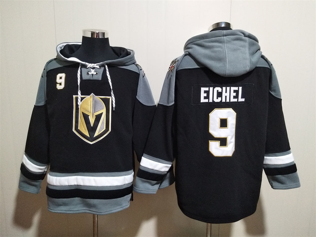 Men's William Karlsson Vegas Golden Knights Black Jersey Ageless Must-Have Lace-Up Pullover Hoodie